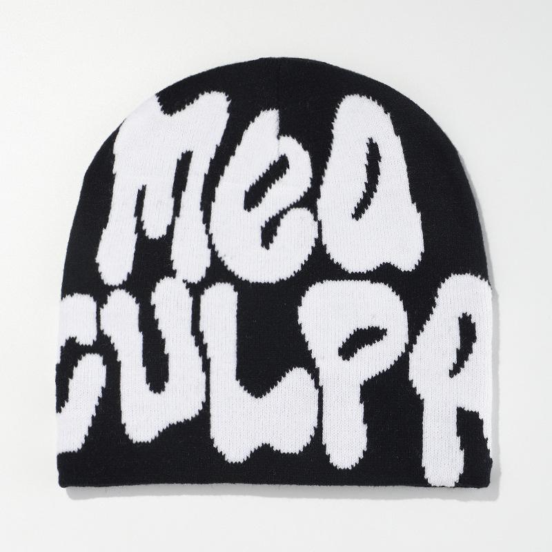 New Cross-border Winter Toque Beanie Cow-pattern Jacquard Warm Short-style Knitted Wool Unisex Street Style Hat