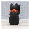 Yakushigama Maneki-neko (Lucky Cat) (Black, Large) Fukuzukushi (Includes Good Luck Sticker)