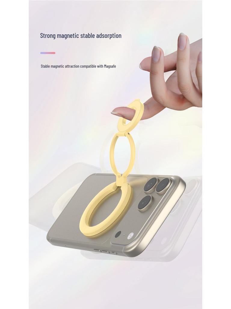 MagSafe Magnetic Finger Ring Bracket: Double-Sided Metal Support, Universal Portable Phone Ring with 360° Rotation.