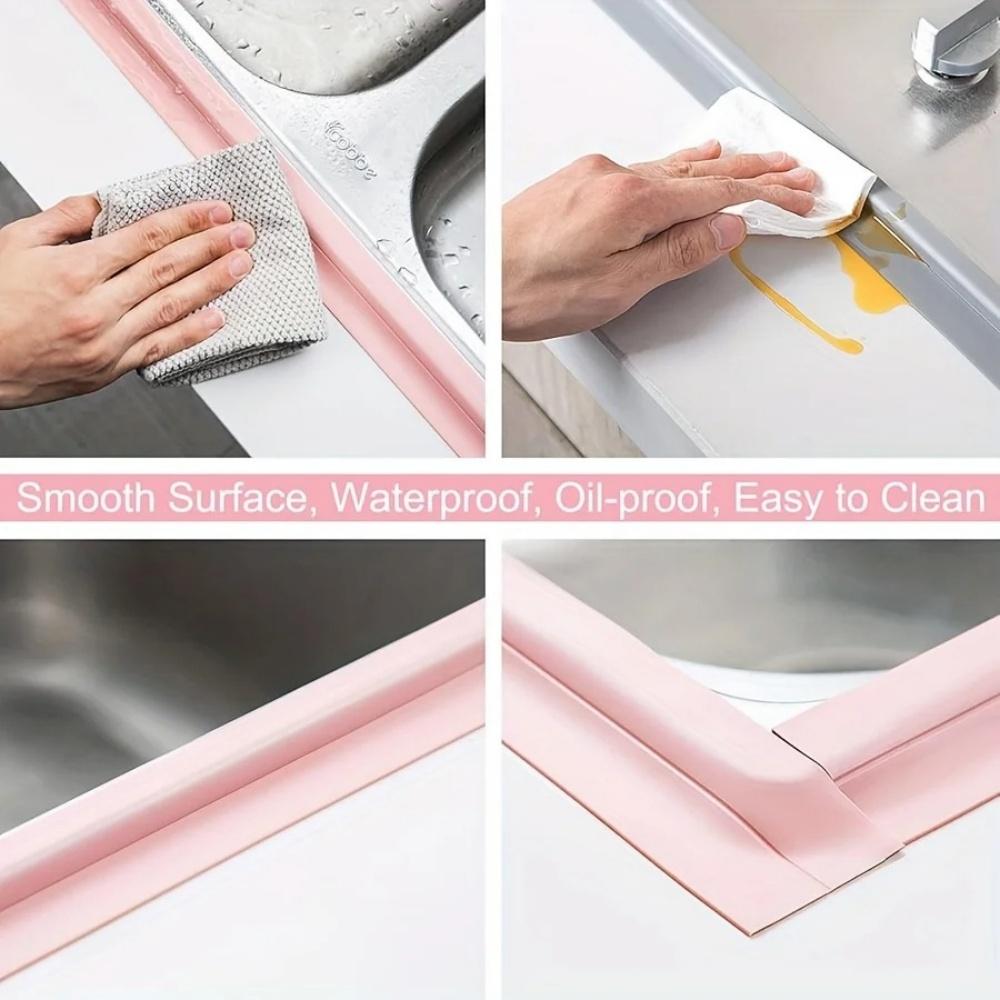 1pc 1mX3.8cm Waterproof Sealing Tape Strips PVC Self Adhesive Wall Sticker for Bathroom Shower Bath Seal Caulk Strip Sink