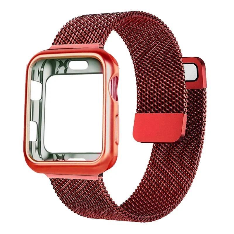 Custodia Milanese+Cinturino per Apple Watch Band 9 8 7 6 SE 5 4 49MM 41mm 40mm 44mm 42mm 38mm Cinturino per Iwatch Serie 9 Correa 45mm