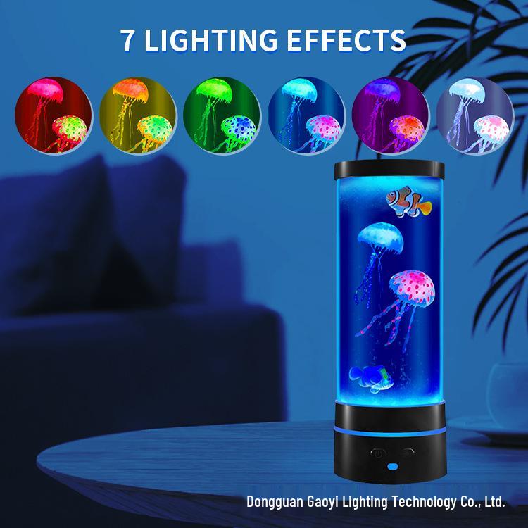 USB LED Jellyfish Lamp - Color-Changing Night Light for Relaxing Atmosphere, Silent Desktop Decoration