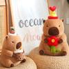 Adorable Capybara Plush Toy With Cartoon Flower Design For Cozy Home Decor