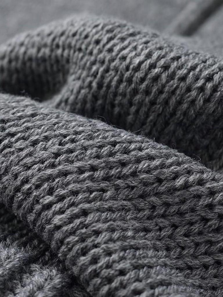 European Casual Lazy Style Knit Sweater - Stand Collar, Simple, Versatile, Loose.