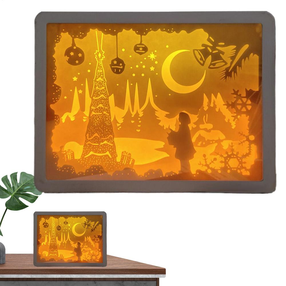 Papercut Light Box Frame Night Lights 3D Papercut Light Boxes Frame LED Night Lights Paper Sculptures Night Lamp For Valentine's
