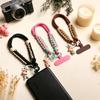 Korean Style Cute Bear Charm Woven Phone Lanyard - Anti-lost Versatile Wrist Strap