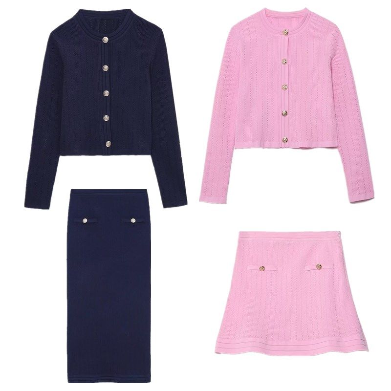 

Women s Gold Knitted Cardigan Jacket Pink overskirt L