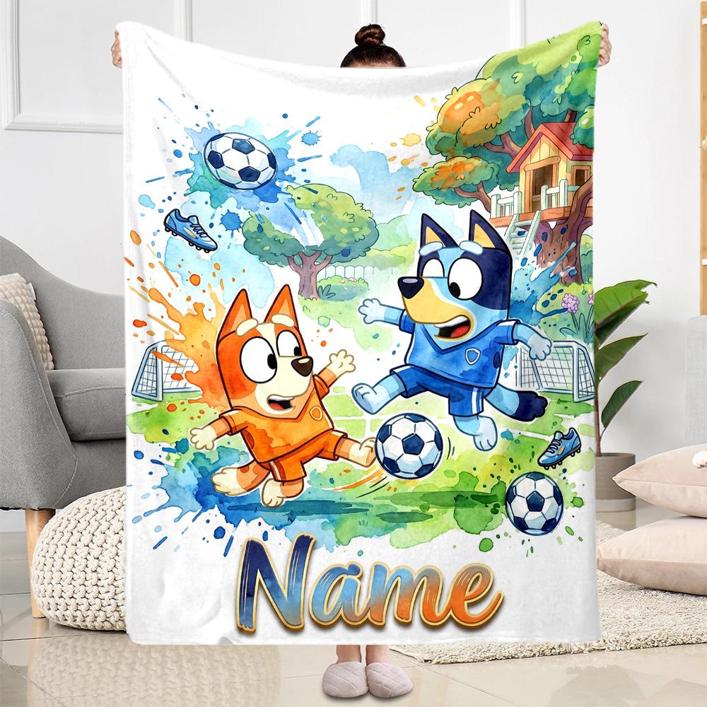 Soccer Fun Customize Text Blanket Multi-purpose Customizable Blanket Ultra-Soft Perfect for Chair Nap Home Decor Living Room Ideal for All Seasons