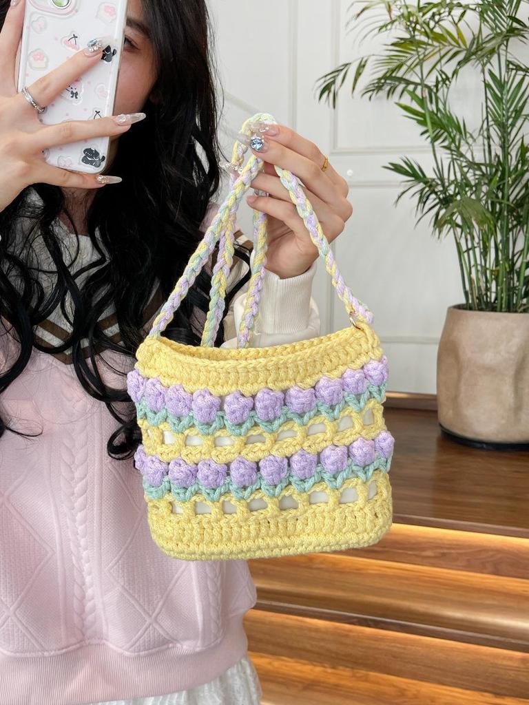 Regnbågstulpan DIY-kit: Handstickad Sommar Dopaminväska - Axel/Crossbody