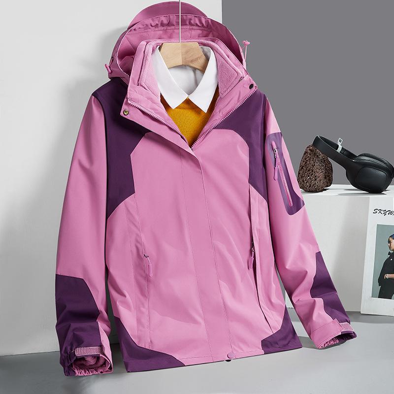 

Женская бархатная куртка со съемной подкладкой, комплект-тройка, горнолыжный костюм из двух частей 4XL