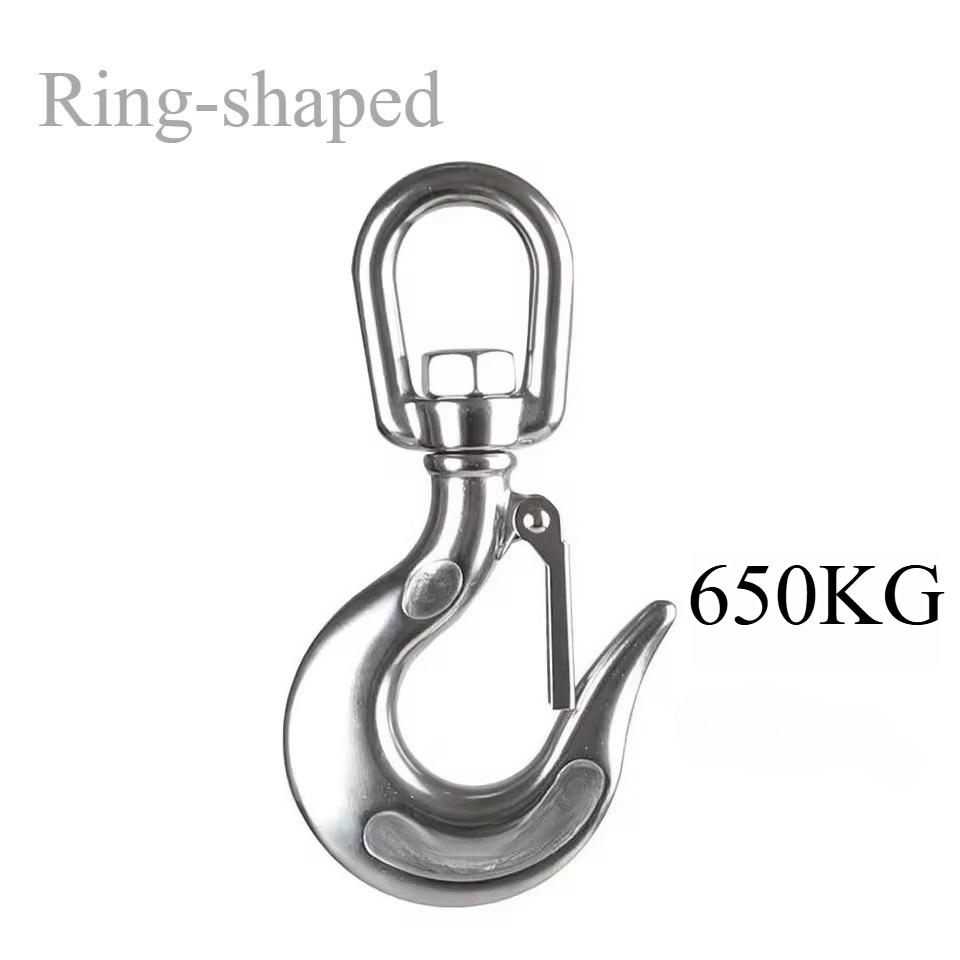 Acero Inoxidable 304 Plateado Tipo Americano Grillete de Gatillo Giratorio con Ojo Gancho de Cierre Rápido para Elevación con Capacidad de Carga de 150/ 350/650KG
