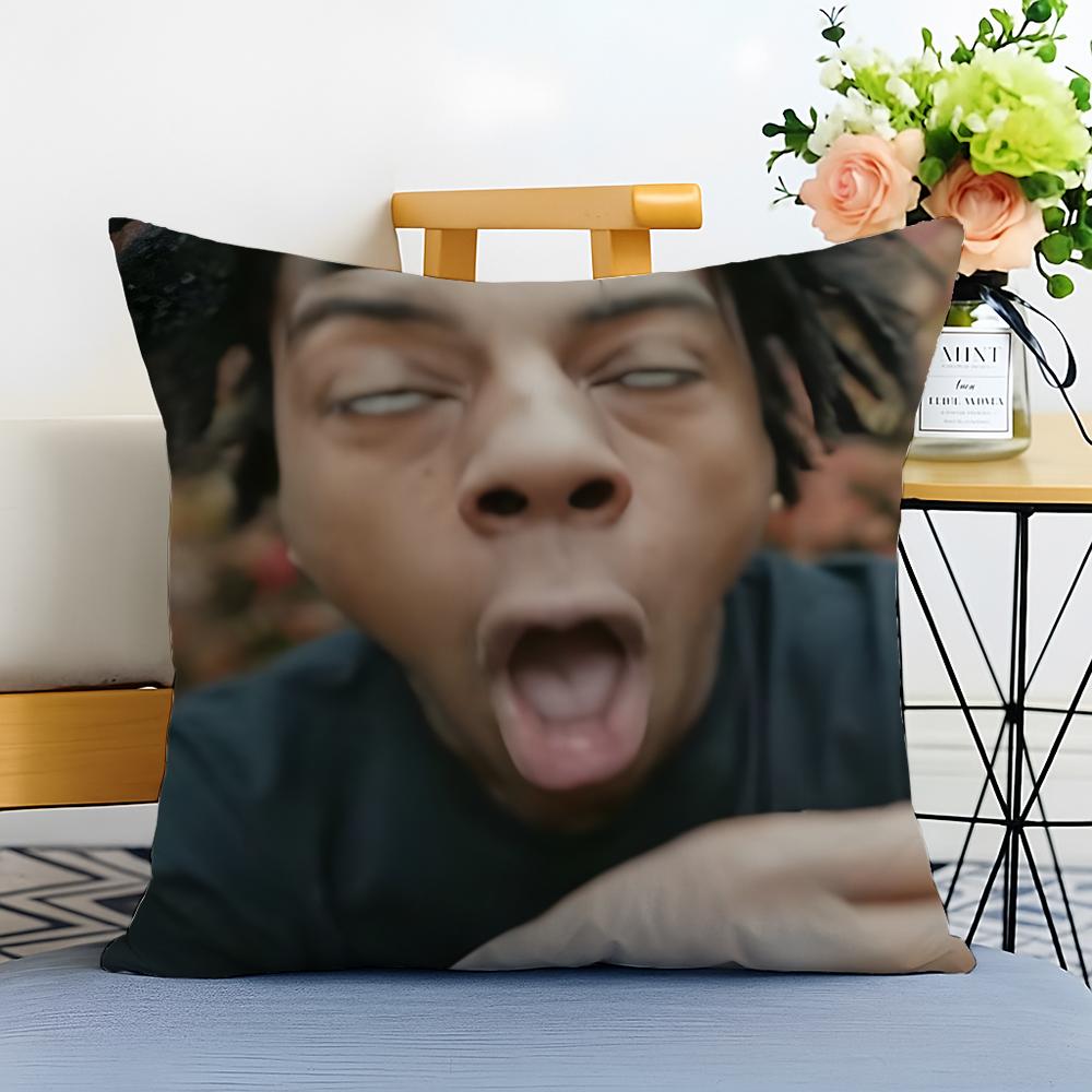 Internet Celebrity Energetic I-Ishowspeed Cushion Cover Washable Linen Pillowcase Soft For Sofa Bed Cozy Home Room Decor