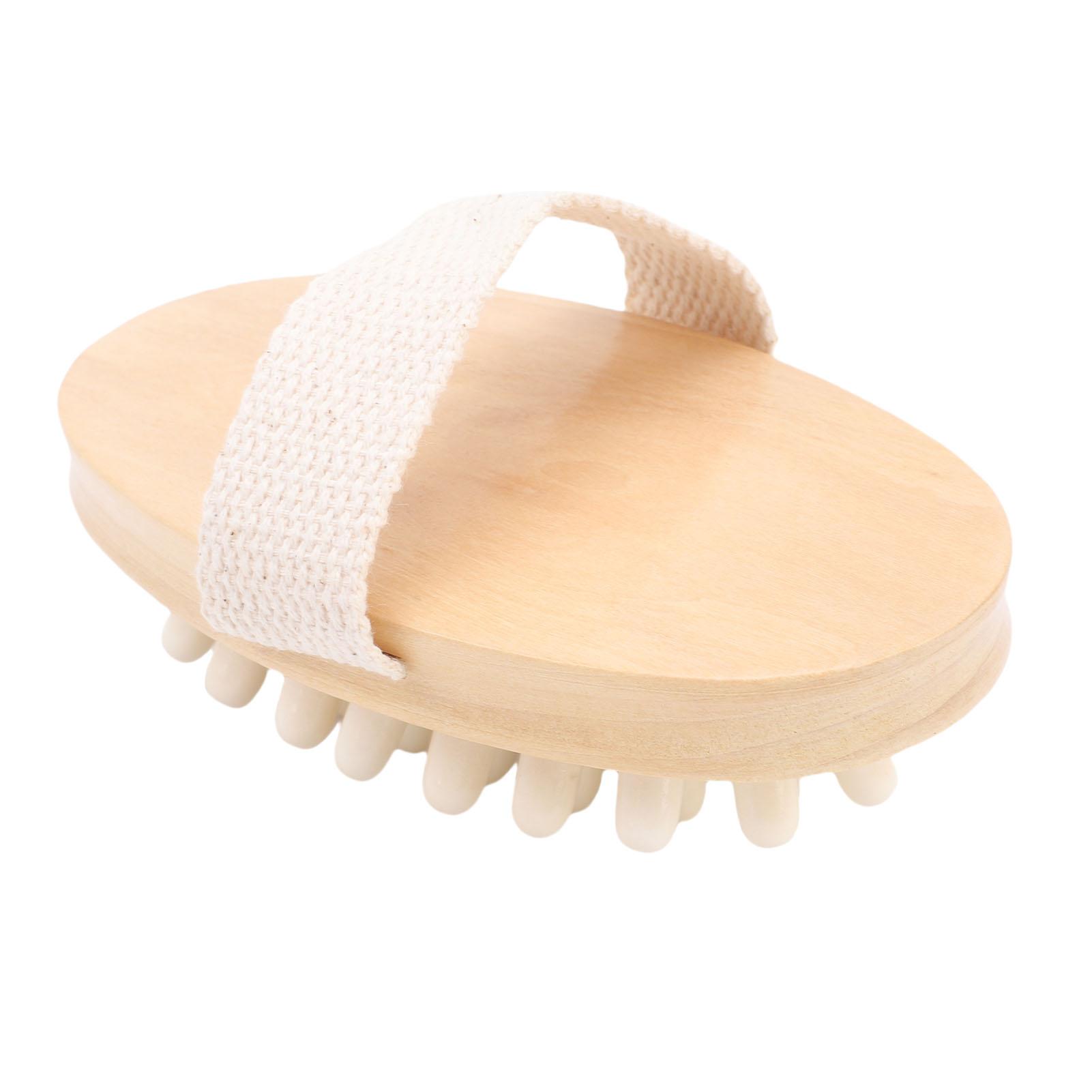 Wood   Brush   Cushion Non Slip Hand Held  r Body Brush for Home SPA Use