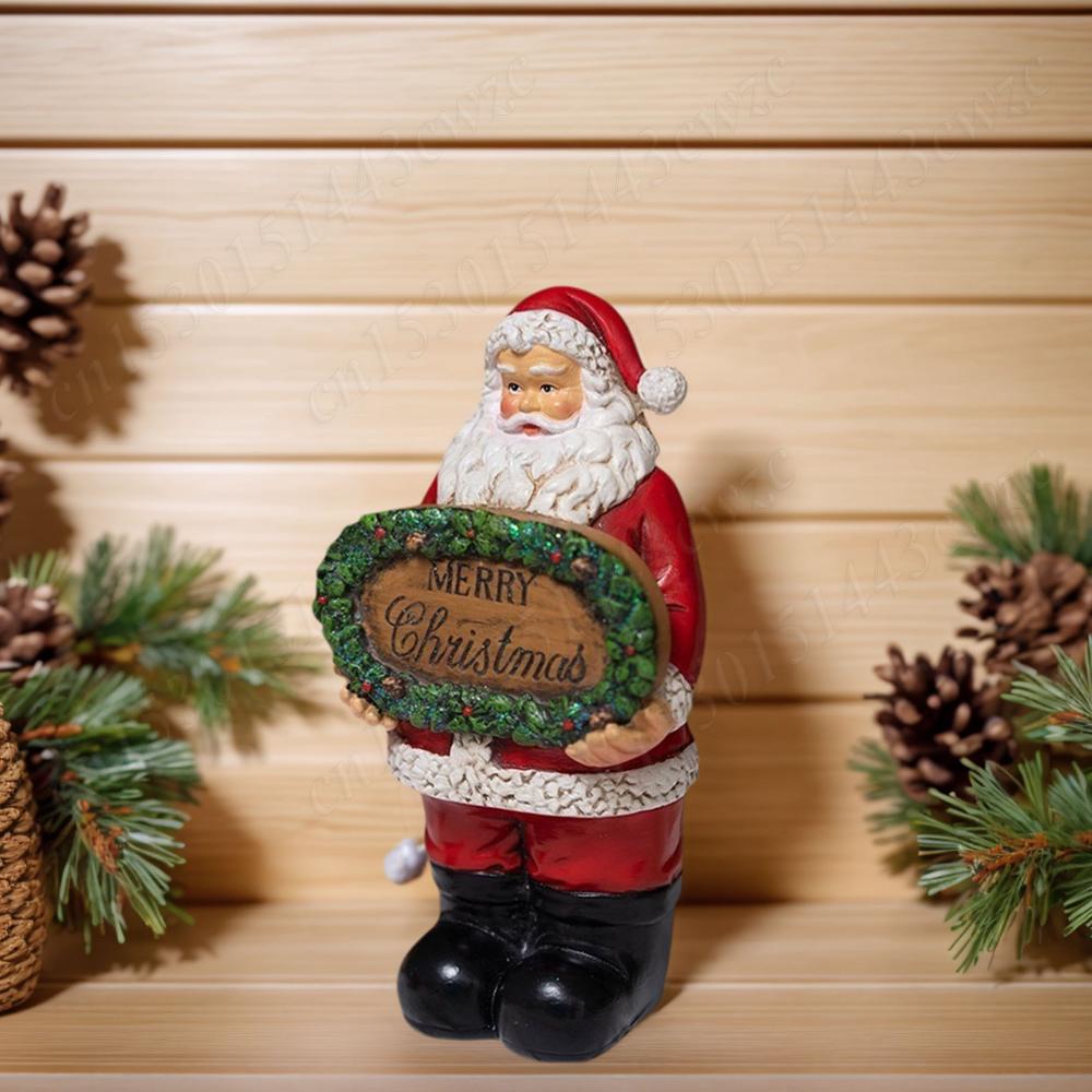 Santa Claus Statue Christmas Home Decor Multi-Purpose Lovely Christmas Figurine Ornament for Holiday Party & Festive Table Decor