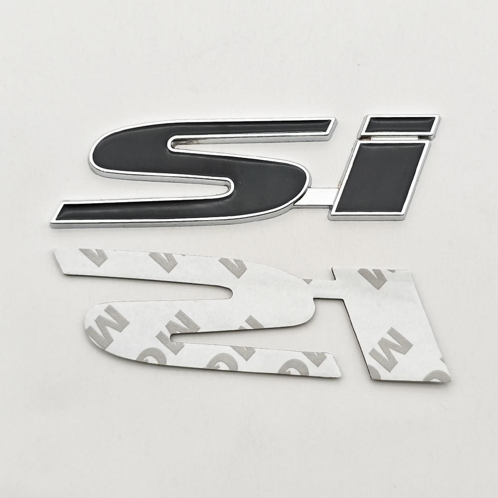 

3D Metal Black Red Car Front Grille Emblem SI Logo Badge Side Fender Rear Trunk Sticker For Honda Civic Jazz Styling Accessories