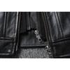 Chinese Size Removable Hooded Leather Jacket Men Genuine Cowhide Leather Coat Slim Biker Clothing Mens Coat Winter Veste Cuire Homme