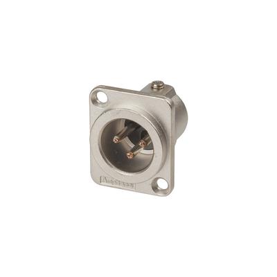 Fiche XLR montée sur panneau Amphenol série D pour montage sur châssis