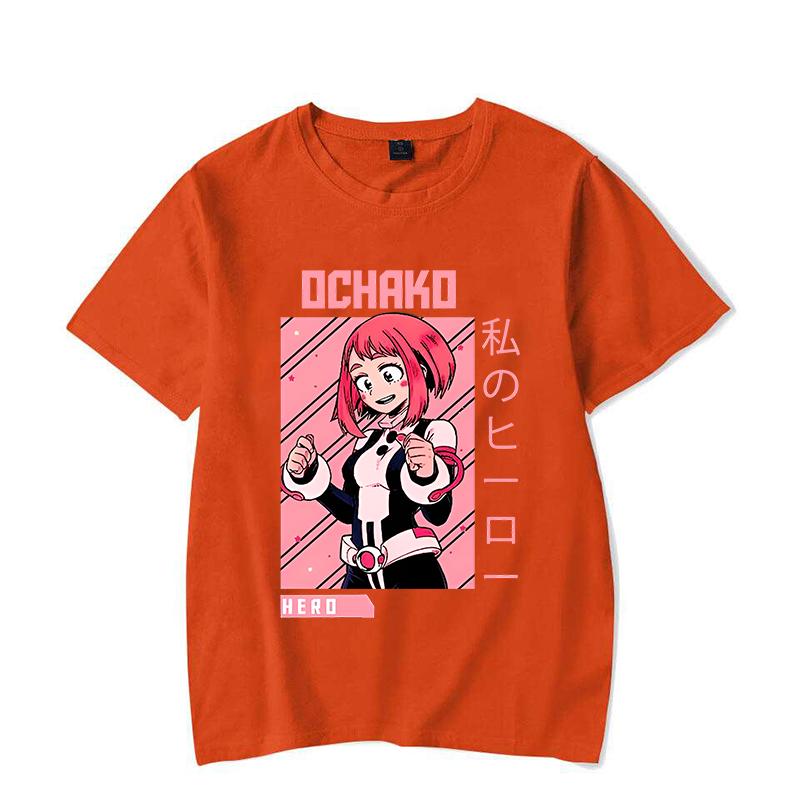 Nové anime tričko s grafickým potiskem OCHACO URARAKA Dámská móda Kulatý výstřih Volné tričko Streetwear Ležérní Harajuku tričko