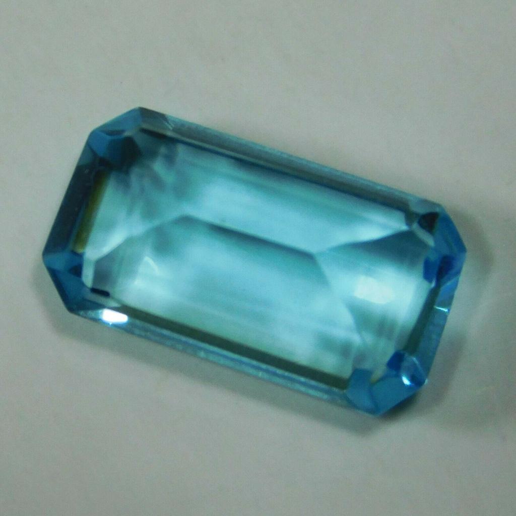 6 Ct Natural Baguette Shape Ocean Blue Aquamarine CERTIFIED Loose Gemstone A++