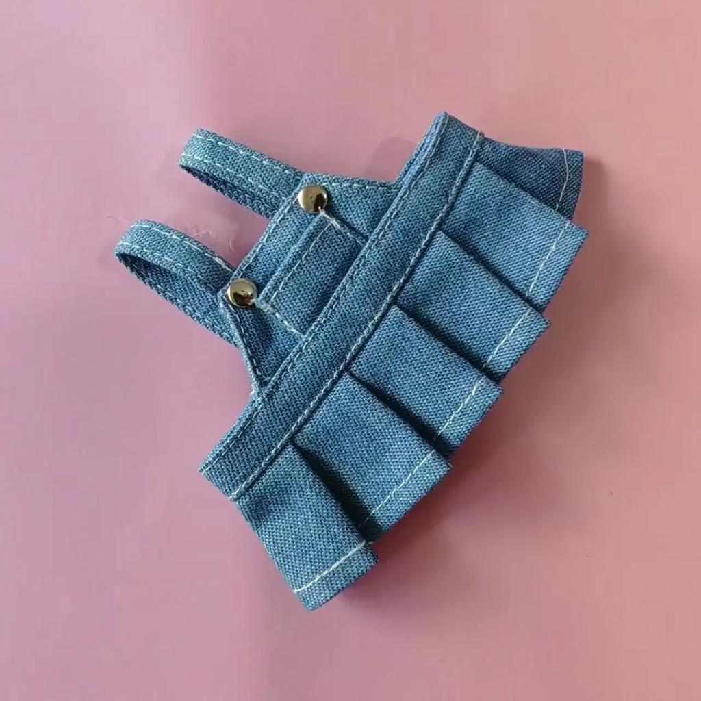 For Labubu Big Into Energe Doll T-Shirt Denim Baseball Cap Strap Skirt Clothes For Labubu Doll Outfit Accessories