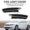 2PCS Front Driving Fog Light Cover Fit VW Passat 2012-2015 Black/Chrome