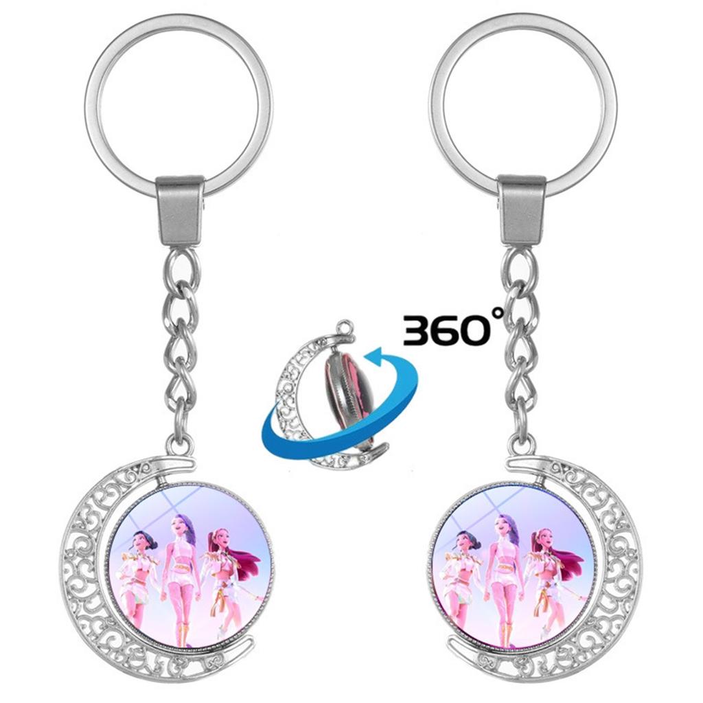 Anime Peripheral Double-sided Rotating Keychain, Creative Peripheral Key Ring Accessories Key Chain Ring