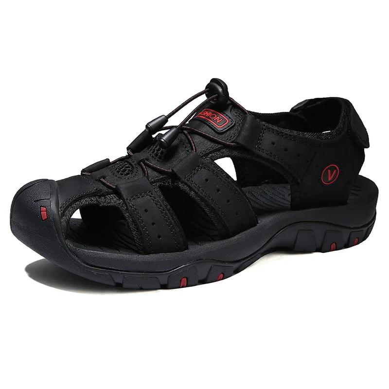 2026 Echte Leder Herrenschuhe Sommer Neu Große Größe Herren Sandalen Herren Sandalen Mode Sandalen Hausschuhe Große Größe 38-47