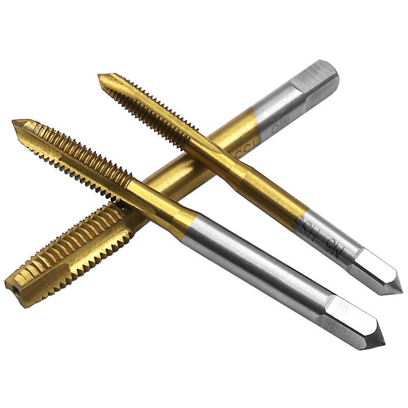 M3-M8 Titanium-Plated High-Speed Steel Straight Flute Tap Set for Threading Inner Holes