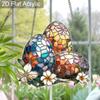 Acrylic Easter Eggs with Flowers Suncatcher Stained Glass Effect Window Hanging Ornament Easter Lover Gifts