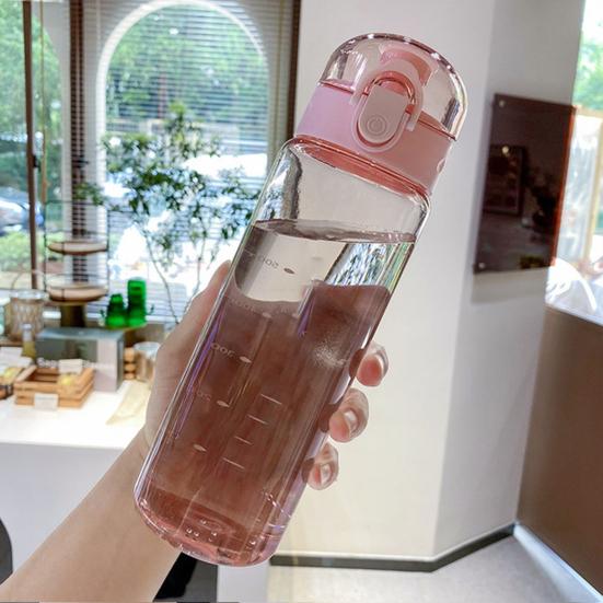 

780 мл бутылка с водой с запирающейся пряжкой, противодеформирующийся пластиковый прозрачный стакан для воды для дома