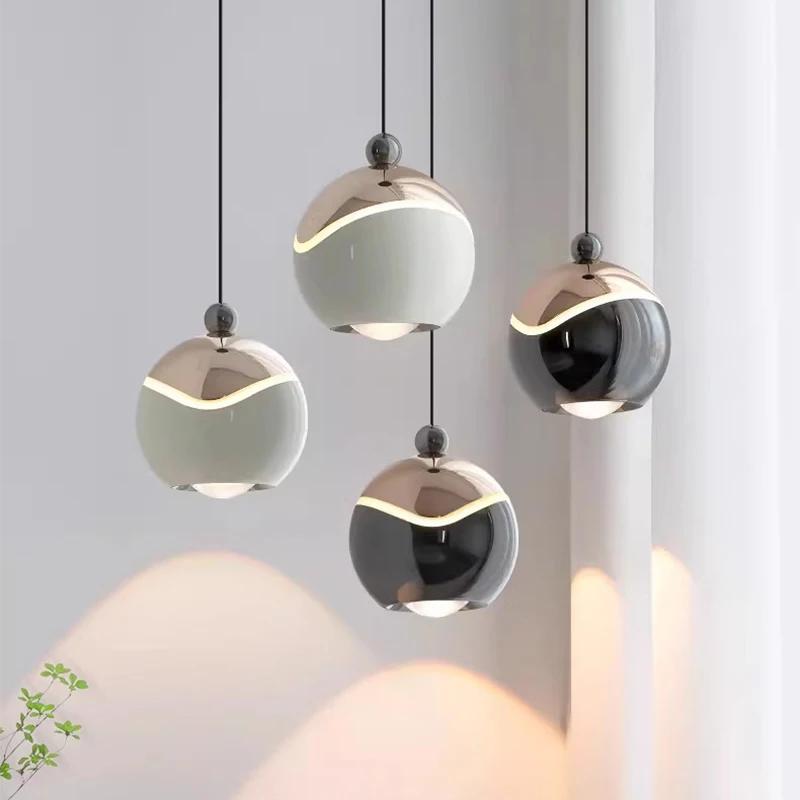 Nordic LED Pendant Lamp Minimalist Bedside Lamp Bedroom Dining Room Study Luxury Spherical Lifting Decor Modern Hanging lights