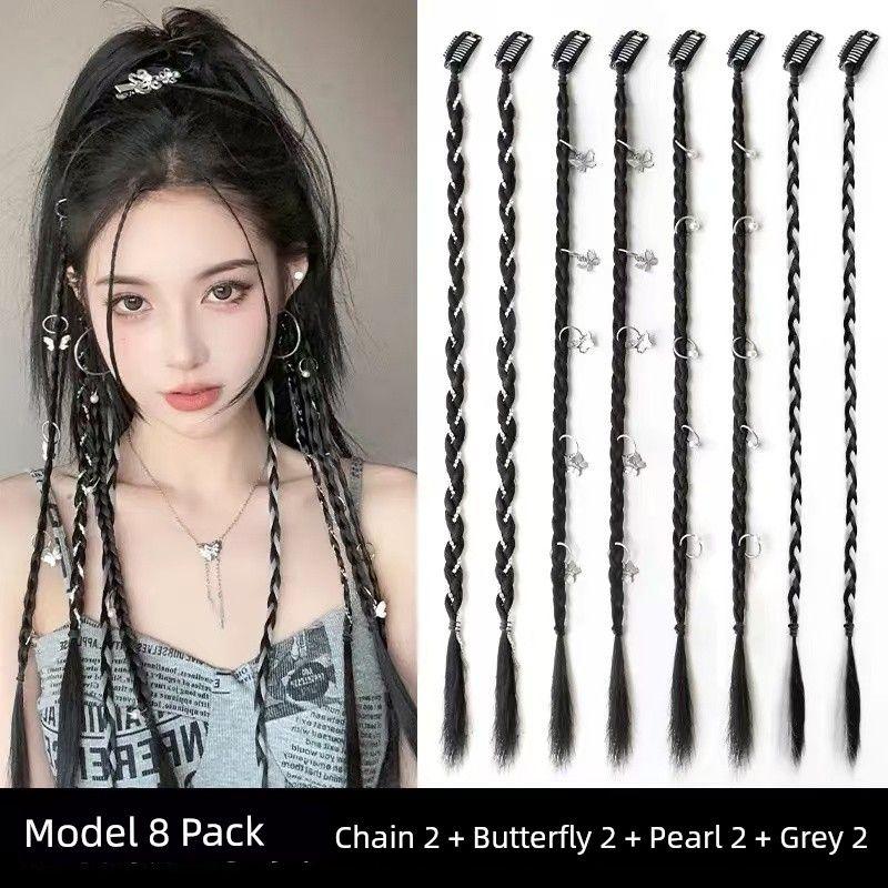 European and American Personalized Small Dreadlocks Trendy Braided Hair Headdress XINGX Cross DIY Pendant Hair Accessories Barrettes Ornament Women