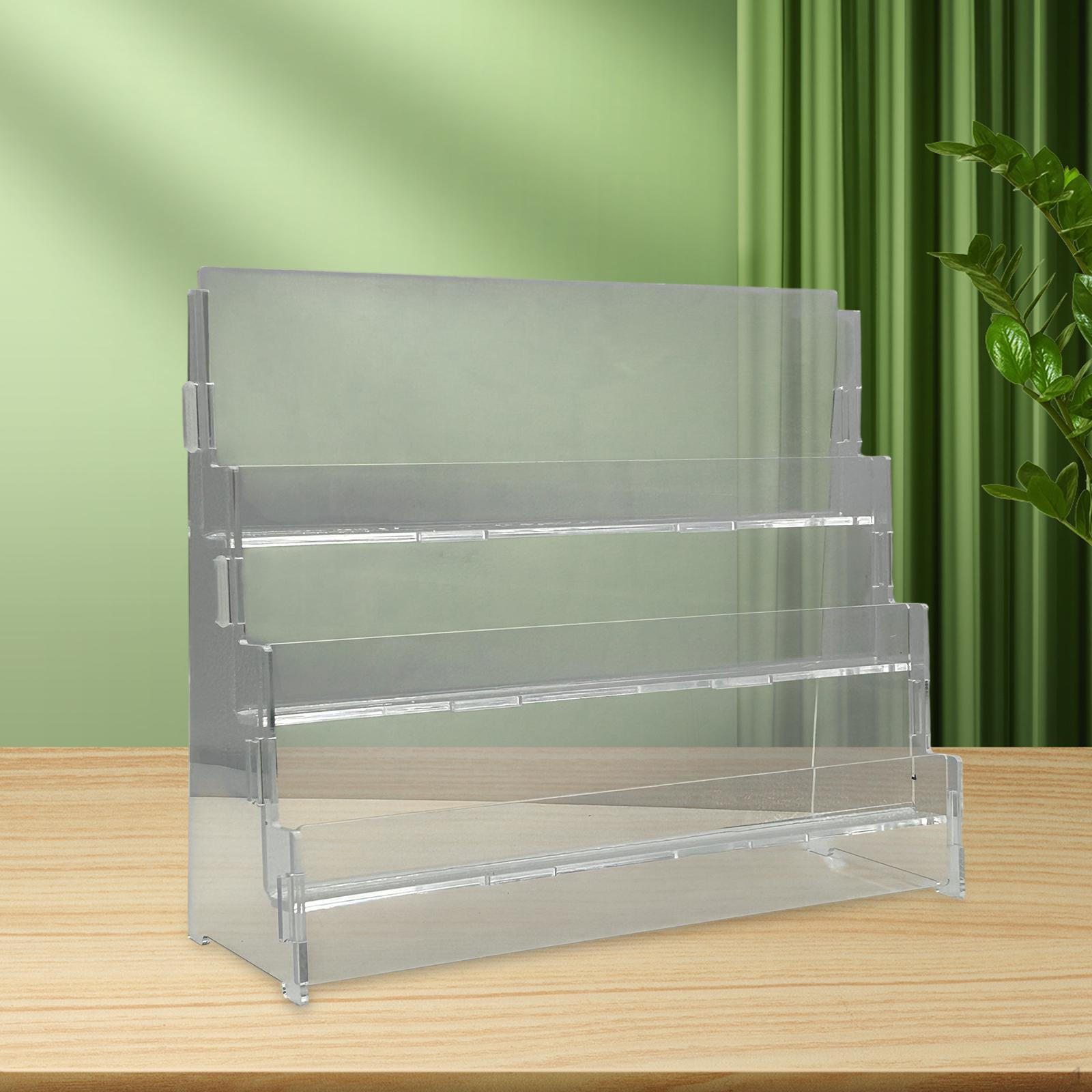 

3-х уровневая акриловая стойка-держатель для дисплея, настольная стойка, спортивная полка для карточек, органайзер для розничной торговли Clear