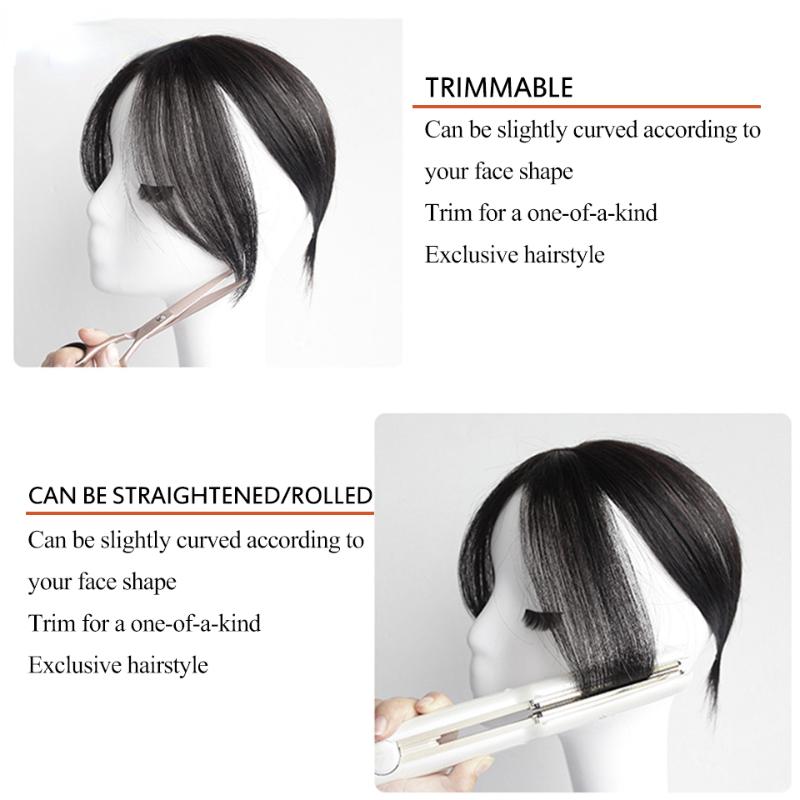 Synthetisches Topper-Haarteil, falscher Pony, Clip-In-Pony-Verlängerung, natürlicher, gefälschter Pony, unsichtbares Clourse-Haarteil für Frauen