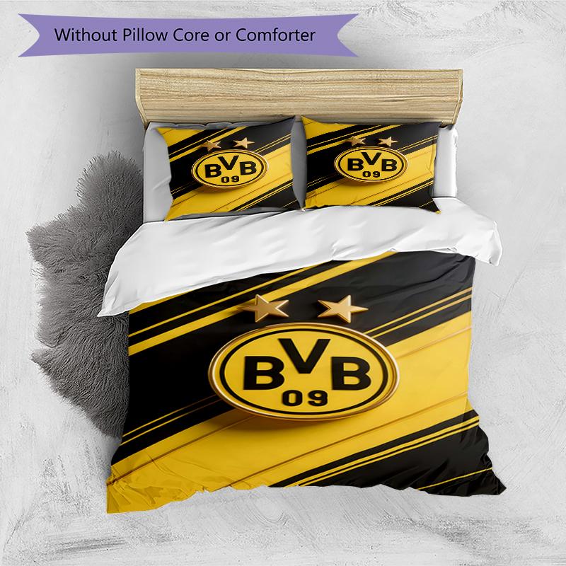 3pcs Football Team (5) Design Cover Set - HD Printed Bedding with 1 Cover and 2 Pillowcases - Perfect for Home and Dorm Decor