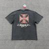 Amerikanischer Stil High Street Vintage Waschung Grafikdruck T-Shirt 100% Baumwolle Locker Übergröße Oberteile Rundhalsausschnitt Sommer Retro T-Shirt Herren