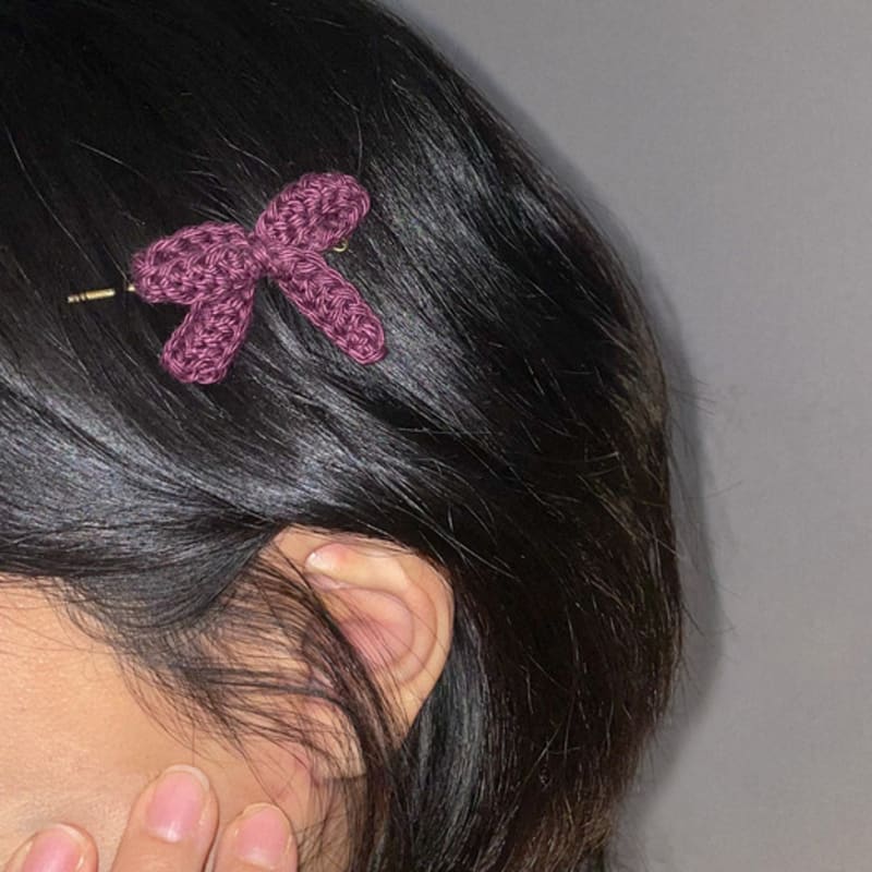 MERRYMOTIVE Knitted Bow Vintage Hairpin(2colors)
