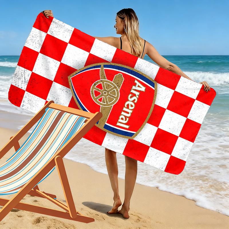 Asciugamano da Spiaggia con Stampa Arsenal Football Club, Asciugamano Grande Morbido ad Asciugatura Rapida per Spiaggia Campeggio Nuoto