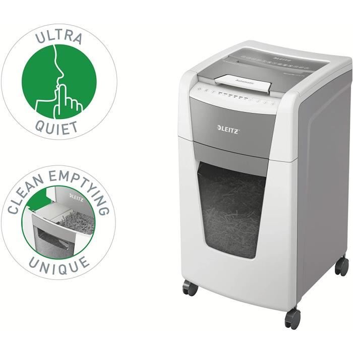 Destructeur De Documents - LEITZ - IQ AutoFeed OfficePro 300 P4 - Coupe Croisée - 60L - Silencieux
