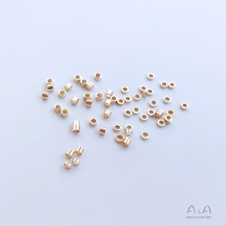 14K Gold-filled Steel Wire End Cap, Round Tube Spacer Bead, Non-flattening, for DIY Beading and Chains.