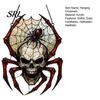 Tiffany Style Stained Glass Effect Halloween Wind Chime Skull Spider Suncatcher, Double Side Printed Acrylic Window Photography Set Decorations