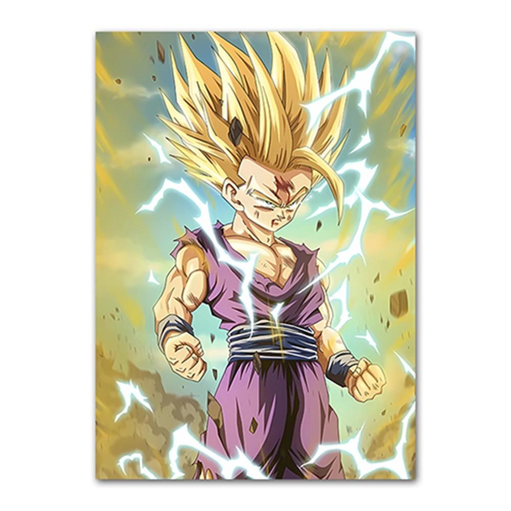 Japanese Modern Anime Retro Dragon Ball Poster Goku Gohan Vegeta Piccolo Friza Canvas Painting Print Wall Art Children Gift