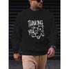 Men's "Thinking of You" Graphic Casual Crewneck Sweatshirt 100% Cotton Printed Long-Sleeve Crew Neck Pullover