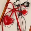 Braided Rope Keychain Heart Bows Earphone Bag Pendant Charm Fashion Bag Accessories for Handbag,Backpack Decorations