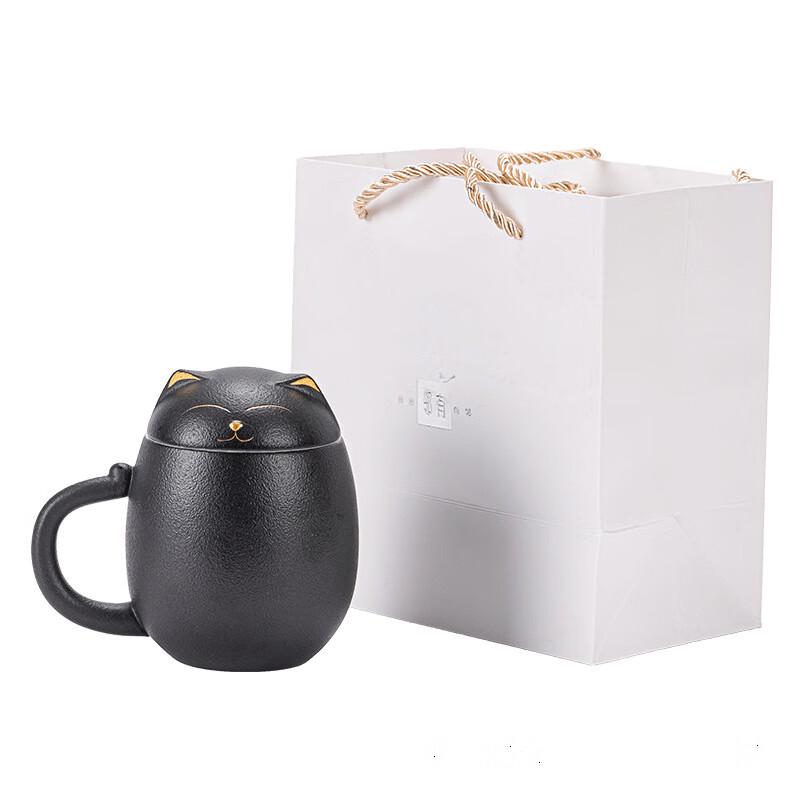 Ceramic Office Tea Mug with Filter and Lid