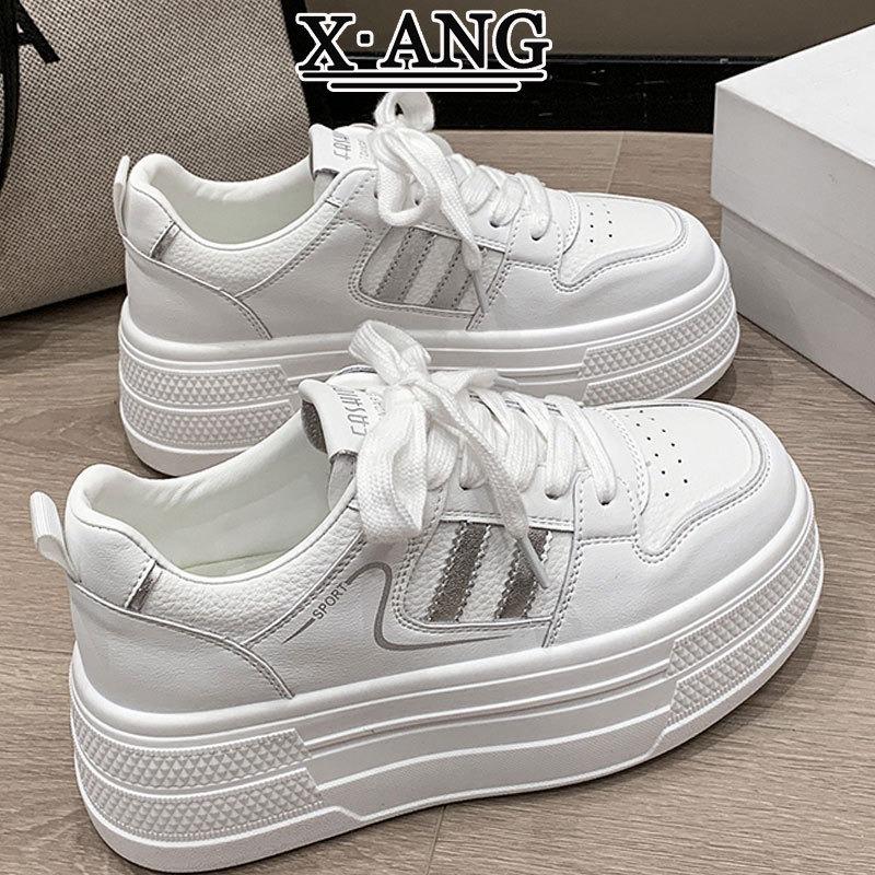 Cm Height Increase Small Women's Shoes Leather Platform White Shoes Board Shoes Autumn New Casual Sports Shoes