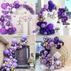 126pcs Purple Balloon Chain with Hollow Butterfly Scene Arrangement Garland Adult/child Baby Shower/wedding Decoration Birthday Party