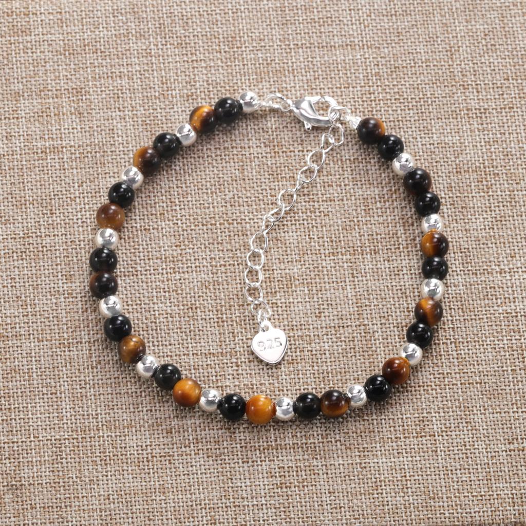 VENTFILLE 925 Sterling Silver Star Love Heart Pendant Round Bead Pearl Bracelet For Girls Sweet Romantic Style Gifts For Lovers