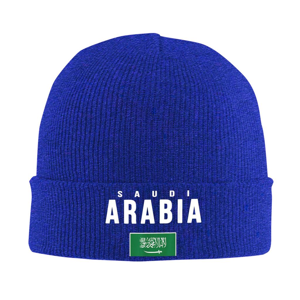 Saudi Arabia Saudi flag Knit Hat Y2K Cool Caps Unisex Adult Gym Beanie Hats Winter Graphic Elastic Bonnet Hats