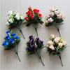 12 Hands Rose Bridal Bouquet Realistic Bridesmaid Flower Arrangement Wedding Decoration Ornament Reusable Dustproof Faux Floral Centerpiece Easy Care